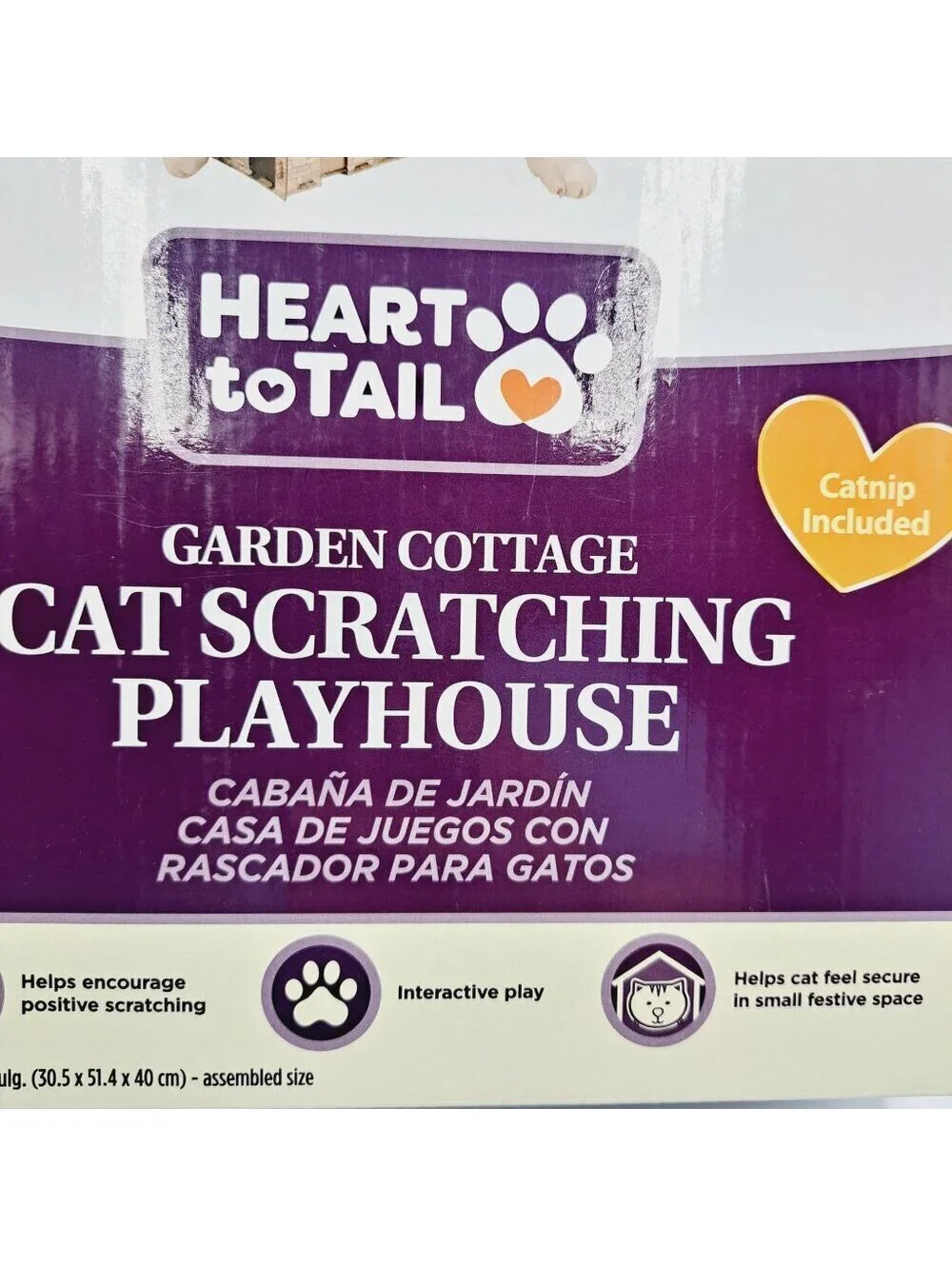 Cottagecore Farmhouse Cat or Small Pet House with Cardboard Scratching Boards